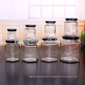 empty glass hexagon jar all size with black metal lids cheap jars